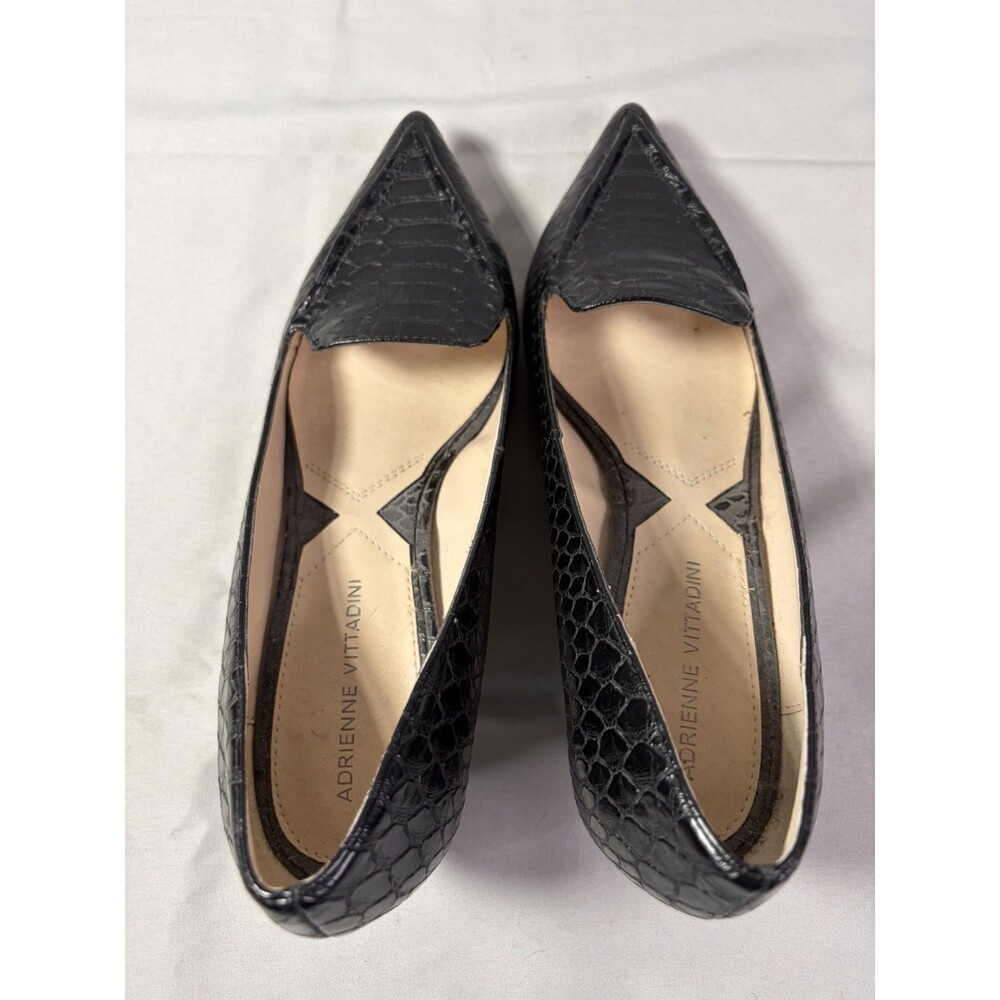 Adrienne Vittadini Womens Black Animal Print Dress Shoes Size US 8.5M 1.5 Heel - Picture 7 of 11